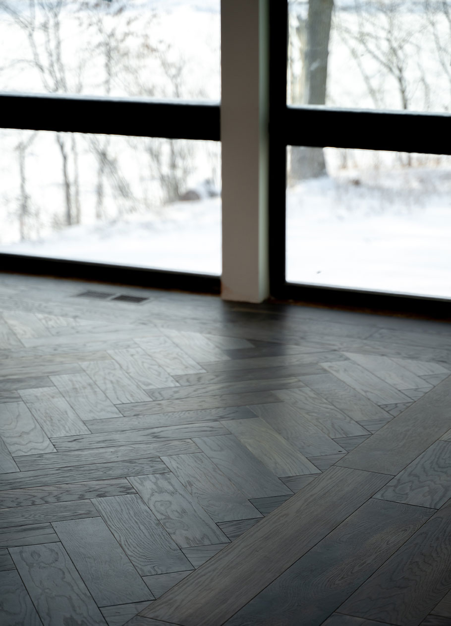Flooring detail of Beresford Lake cottage.